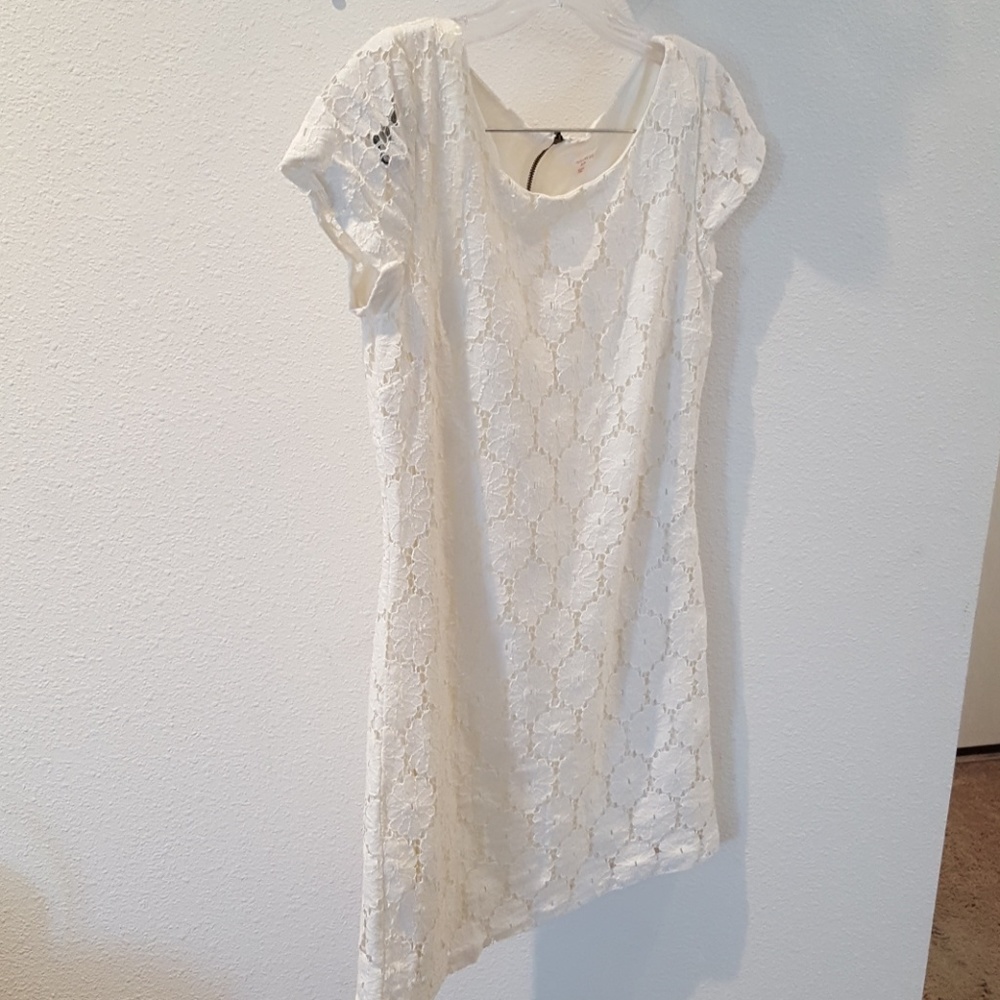 Candlelight white with lace overlay dress